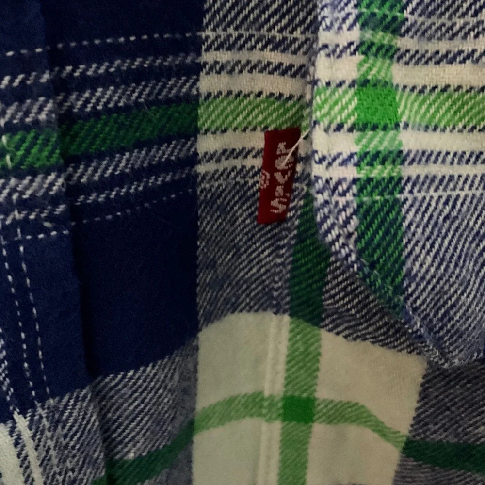Levi Strauss The Worker Streetwear Plaid Flannel Shirt Mens XXL‎ Blue Workwear